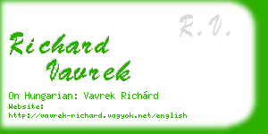 richard vavrek business card